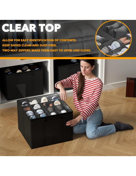 Organizador de Zapatos SpaceAid Plegable 32 Compartimentos Negro