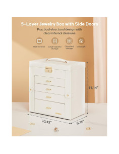 Caja de Joyería Homde Grande con Espejo y Cerradura 2