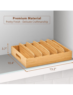 Organizador de Gabinete de Cocina Umilife para Tapas de Bambú 2