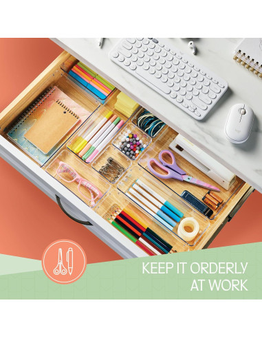 Juego de 25 Organizadores de Cajones RUBOXA Transparentes