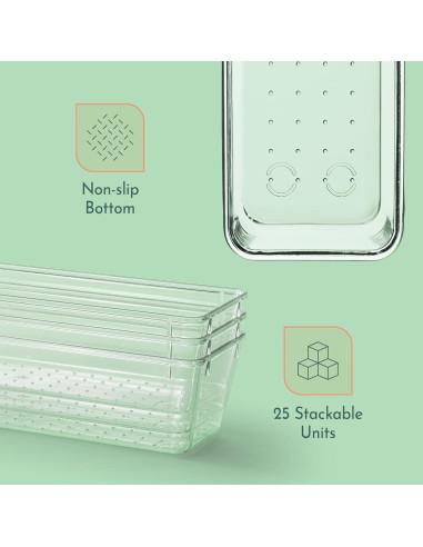 Juego de 25 Organizadores de Cajones RUBOXA Transparentes