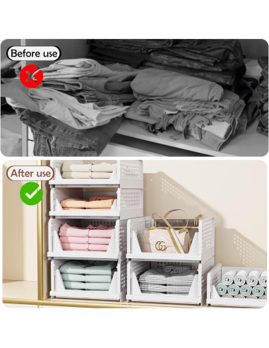 Organizadores de Closet Plegables CTSNSLH 5L Blanco - 5 Pack