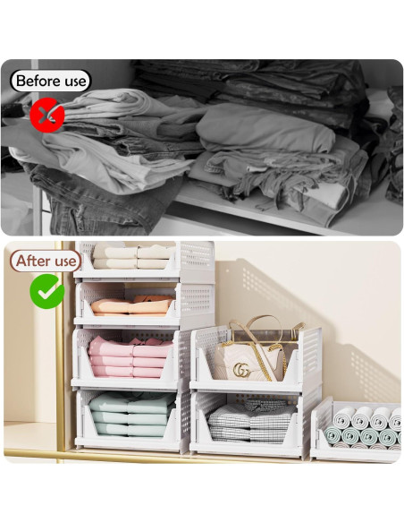 Organizadores de Closet Plegables CTSNSLH 5L Blanco - 5 Pack