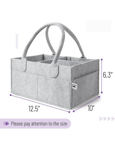 Organizador de Pañales Mr. Pen Gris Portátil 31.75x25.4x16 cm 2