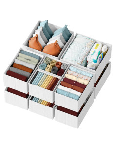 Organizador de Cajones Neaterize 12 Cestas Blanco-Gris