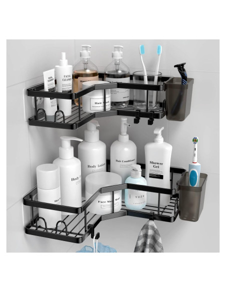 Organizador de Ducha Esquinero AKTECKE 2 Estantes Adhesivos