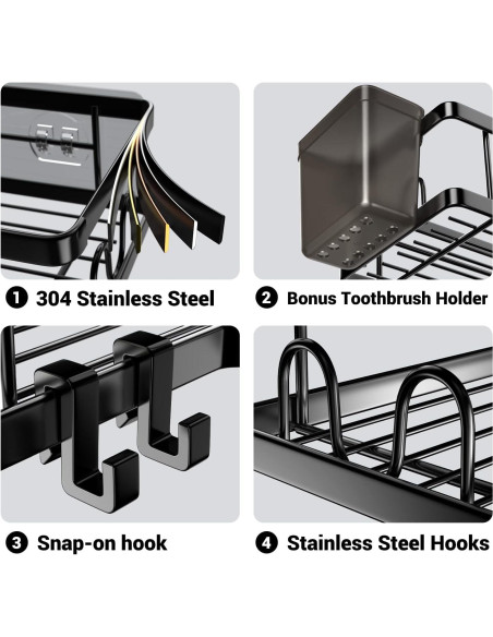 Organizador de Ducha Esquinero AKTECKE 2 Estantes Adhesivos