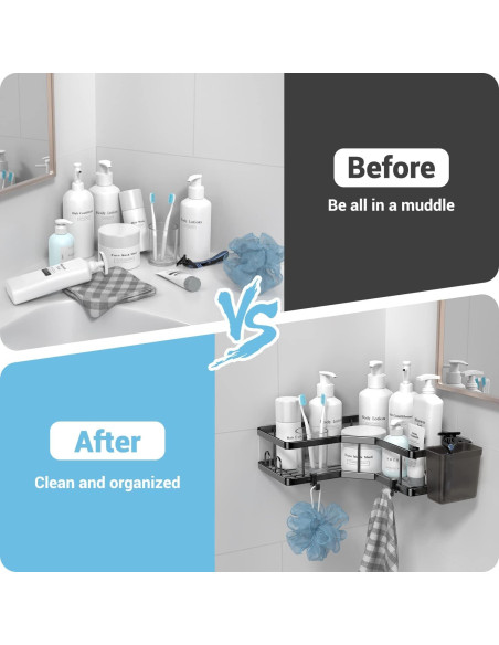 Organizador de Ducha Esquinero AKTECKE 2 Estantes Adhesivos