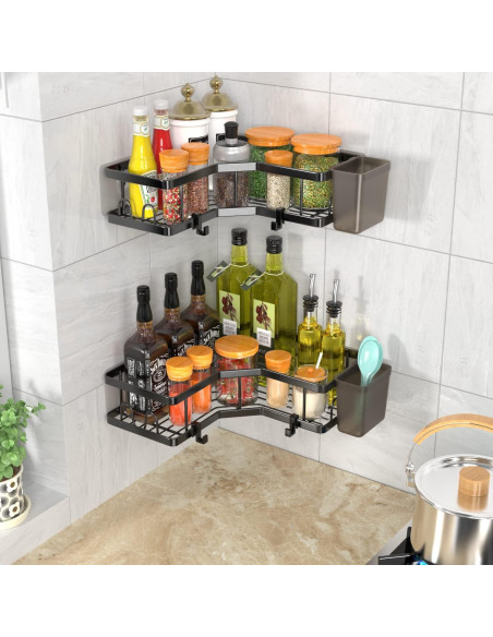 Organizador de Ducha Esquinero AKTECKE 2 Estantes Adhesivos