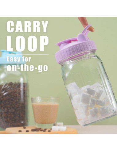 Paquete de 4 Tapas de Vertido AoeJarry para Tarros Mason