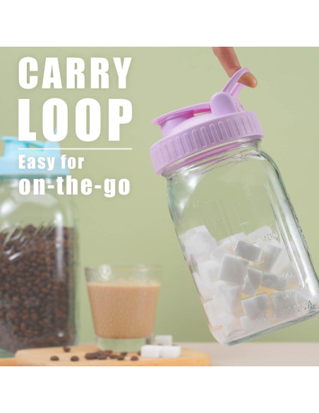 Paquete de 4 Tapas de Vertido AoeJarry para Tarros Mason