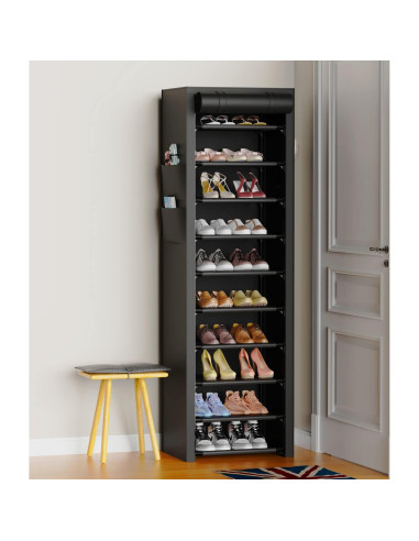 Estante para Zapatos VTRIN 10 Niveles Negro a Prueba de Polvo