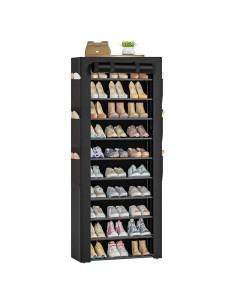 Estante para zapatos OYREL negro 10 niveles 60x30x175 cm
