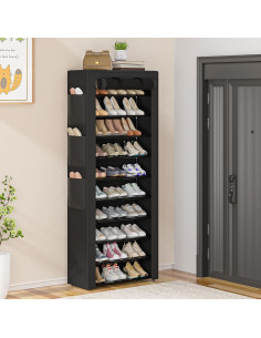 Estante para zapatos OYREL negro 10 niveles 60x30x175 cm 2