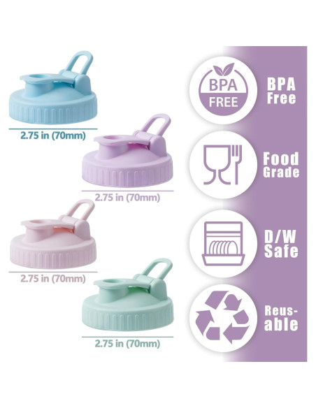 Paquete de 4 Tapas de Vertido AoeJarry para Tarros Mason