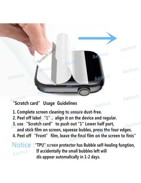 Protector de Pantalla TPU Aemus para Reloj IDW17 2.01" (6 Pzas)
