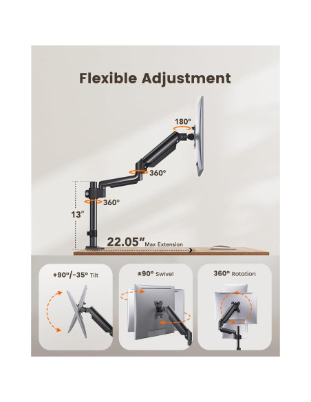 Soporte de Monitor ErGear EGSS16B-US para 13-32" Negro