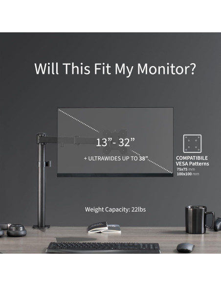 Soporte de Monitor VIVO STAND-V001 Ajustable hasta 38" Soporte de Monitor VIVO STAND-V001 Ajustable hasta 38"
