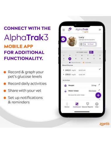 Kit Monitoreo Glucosa AlphaTrak 3 para Mascotas 8 Piezas