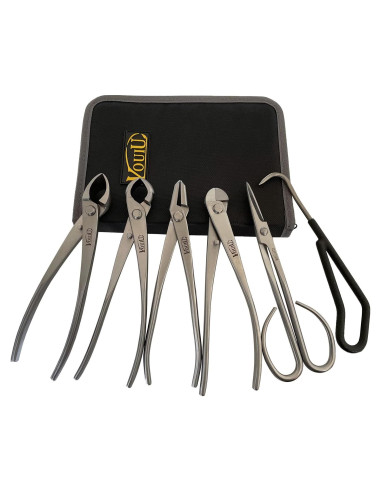 Juego de herramientas de bonsái Vouiu 6 piezas con bolsa