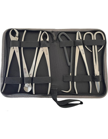 Juego de herramientas de bonsái Vouiu 6 piezas con bolsa