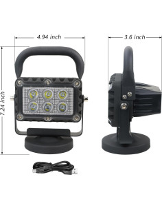 Luz de trabajo LED SMA 18W 2400 lúmenes portátil magnética 2