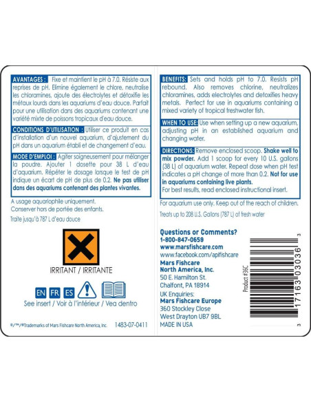 API PROPER pH 7.0 Estabilizador de pH para Acuarios 250 ml