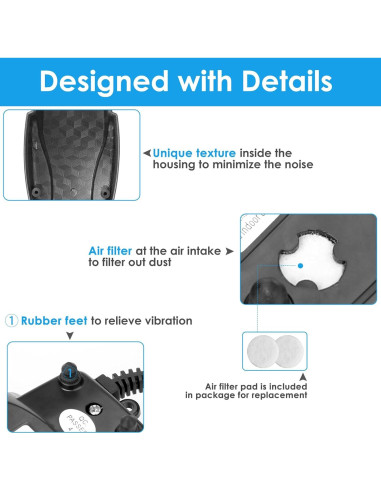 Bomba de Aire AquaMiracle AP2400 para Acuario 120 GPH