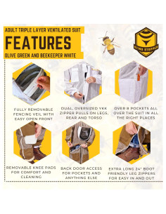 Traje de Apicultura Foxhound Sting Stopper Verde Oliva XS 2