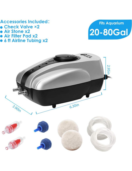 Bomba de Aire AquaMiracle AP2400 para Acuario 120 GPH