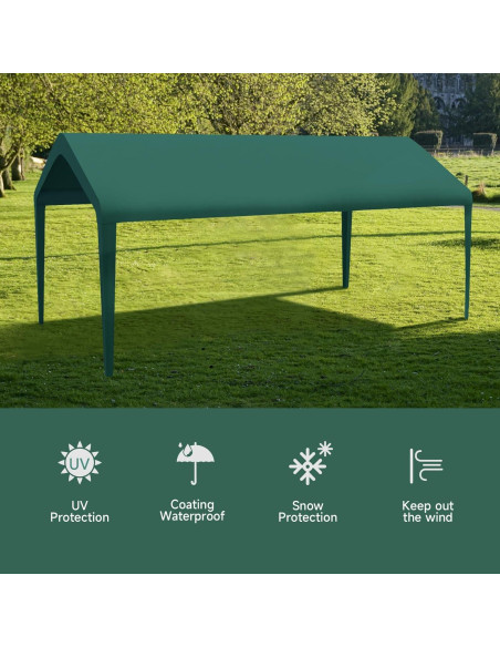 Cubierta de Carpa GOTRUTH 10x6 m Impermeable Verde