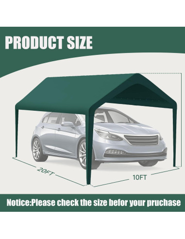 Cubierta de Carpa GOTRUTH 10x6 m Impermeable Verde