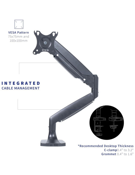 Soporte de Monitor VIVO STAND-V101Q Aluminio Negro 10.89 kg Soporte de Monitor VIVO STAND-V101Q Aluminio Negro 10.89 kg