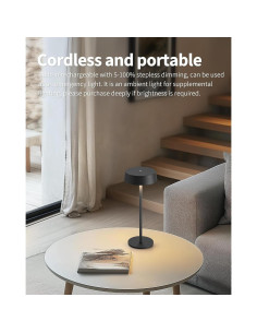 Lámparas de Mesa Inalámbricas 2 Paquetes 5000mAh Negro 2