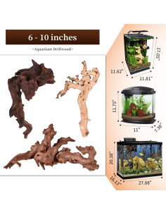 Madera Flotante Natural Majoywoo para Acuarios 3 Pcs 15-25 cm 2