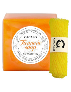 Jabón de Cúrcuma Natural CACASO - 3 Piezas para Cara y Cuerpo