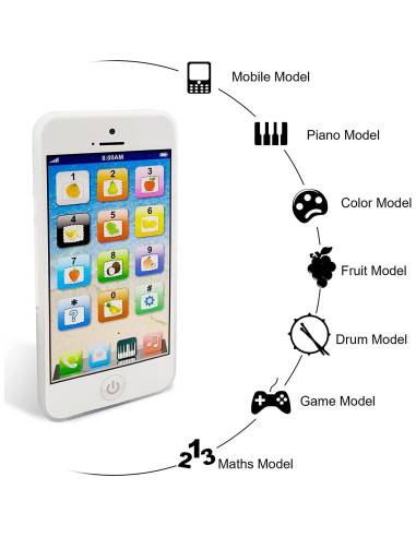 Teléfono Juguete Interactivo Wolmund con 8 Funciones y Luces