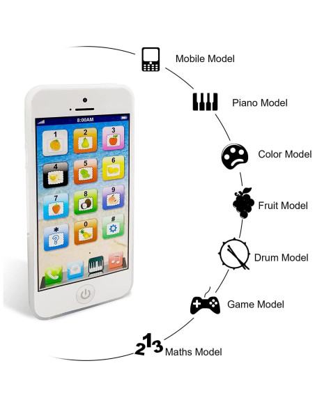Teléfono Juguete Interactivo Wolmund con 8 Funciones y Luces