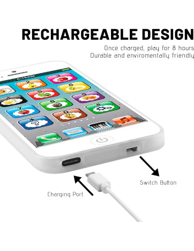 Teléfono Juguete Interactivo Wolmund con 8 Funciones y Luces