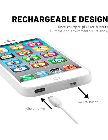 Teléfono Juguete Interactivo Wolmund con 8 Funciones y Luces