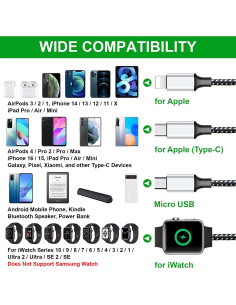 Cable de Carga Múltiple 4 en 1 Firenew para iPhone/iWatch 2
