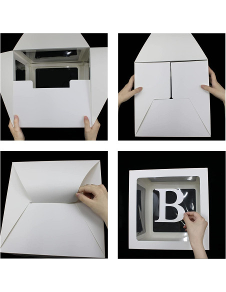 Cajas para Bebés QPEY 4PCS con Letras para Baby Shower Cajas para Bebés QPEY 4PCS con Letras para Baby Shower