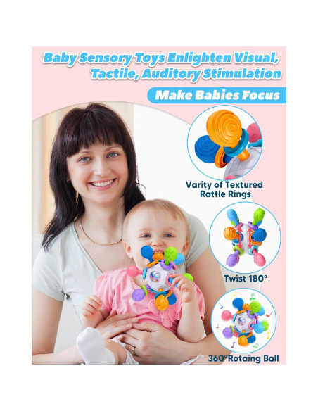 Juguete de Dentición Montessori Tonberless para Bebés 0-12 Meses