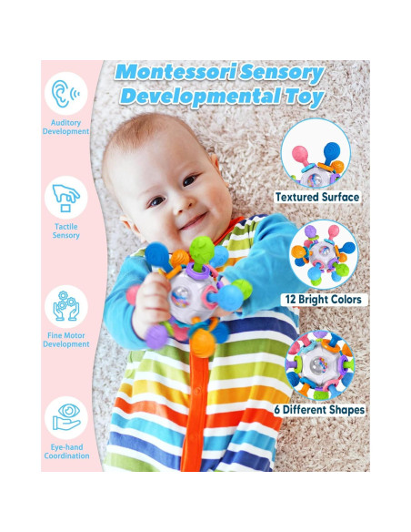 Juguete de Dentición Montessori Tonberless para Bebés 0-12 Meses