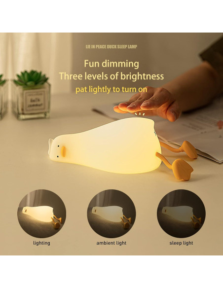 Lámpara de Noche Pato LED MUID, Silicona Dimmable 10.4cm