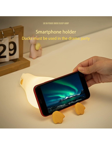 Lámpara de Noche Pato LED MUID, Silicona Dimmable 10.4cm