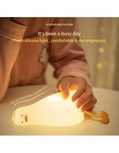 Lámpara de Noche Pato LED MUID, Silicona Dimmable 10.4cm