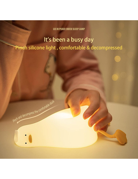 Lámpara de Noche Pato LED MUID, Silicona Dimmable 10.4cm