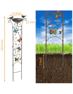 Fuente para Pájaros LEWIS&WAYNE con Trellis 101.6 cm Metal 2