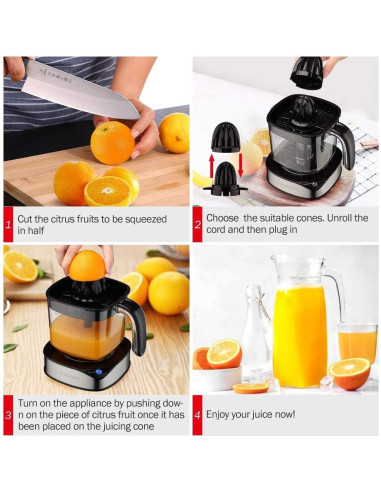 Exprimidor Eléctrico de Cítricos LUUKMONDE 1.2L Negro